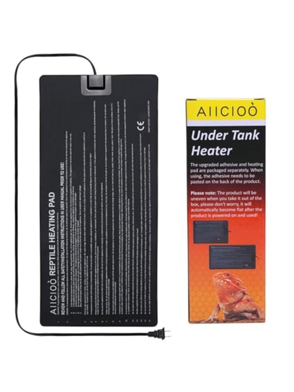 Reptile Heating Pad 8x18 24W Under Tank Heater 50 Gallon Terrarium Snake Lizard